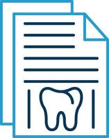 Dental Record Line Blue Two Color Icon vector