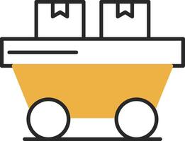 Trolley Skined Filled Icon vector