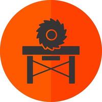 Circular Saw Glyph Red Circle Icon vector