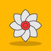 Flower Filled Shadow Icon vector