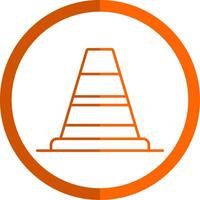 Cones Signal Line Orange Circle Icon vector