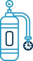 Oxygen Tank Line Blue Two Color Icon vector