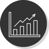 Growth Graph Line Grey Circle Icon vector