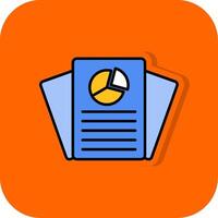 Report Filled Orange background Icon vector