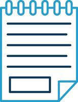 Note Line Blue Two Color Icon vector