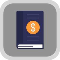 contabilidad libro plano redondo esquina icono vector