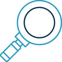 Magnifying Glass Line Blue Two Color Icon vector