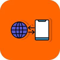 Connection Filled Orange background Icon vector