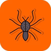 Spider Filled Orange background Icon vector
