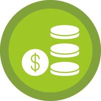 Coin Stack Glyph Multi Circle Icon vector