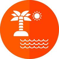 Beach Glyph Red Circle Icon vector