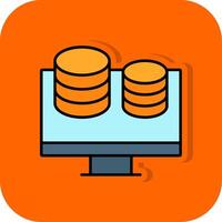 Finanzas lleno naranja antecedentes icono vector