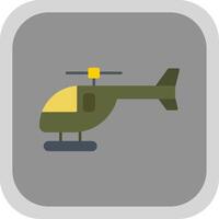 Helicopter Flat Round Corner Icon vector