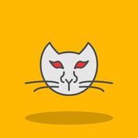 gato lleno sombra icono vector