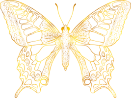 Butterfly with golden effect. png