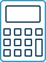 Calculator Line Blue Two Color Icon vector