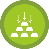 Gold Ingot Glyph Multi Circle Icon vector