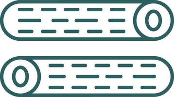 Wood Log Line Gradient Round Corner Icon vector
