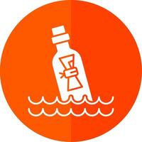 Message In Bottle Glyph Red Circle Icon vector