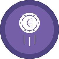 euro firmar glifo multi circulo icono vector