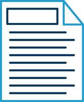 Note Line Blue Two Color Icon vector
