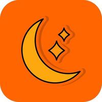 Moon Filled Orange background Icon vector