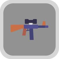 asalto rifle plano redondo esquina icono vector