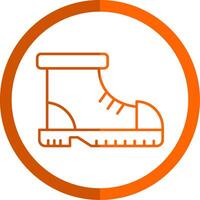 Boot Line Orange Circle Icon vector