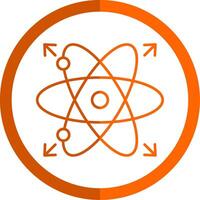 Atom Line Orange Circle Icon vector