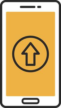 Upload Skined Filled Icon vector