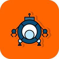 Robotics Filled Orange background Icon vector