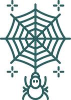 Spiderweb Line Gradient Round Corner Icon vector