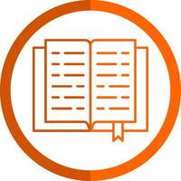 Book Line Orange Circle Icon vector