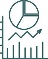 Pie Chart Line Gradient Round Corner Icon vector