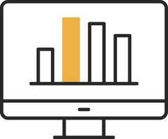 Online Bar Chart Skined Filled Icon vector