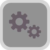 Gear Flat Round Corner Icon vector