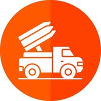 Missile Truck Glyph Red Circle Icon vector