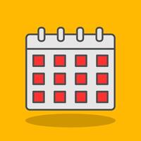 Calendar Filled Shadow Icon vector