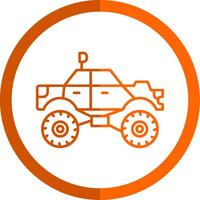 Monster Truck Line Orange Circle Icon vector