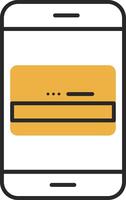 Mobile Banking Skined Filled Icon vector