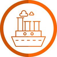 Steamboat Line Orange Circle Icon vector