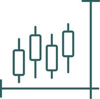 Stock Market Line Gradient Round Corner Icon vector