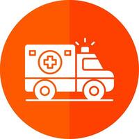 Ambulance Glyph Red Circle Icon vector