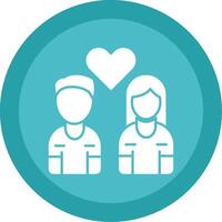 Heart Glyph Multi Circle Icon vector