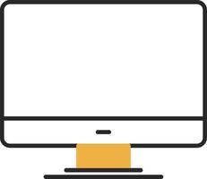 Personal computer Skined Filled Icon vector