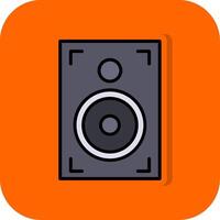 Speaker Filled Orange background Icon vector