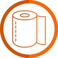 Toilet Roll Line Orange Circle Icon vector