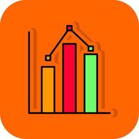 Statistics Filled Orange background Icon vector