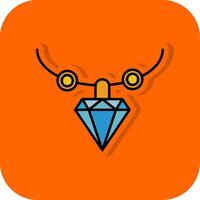 Necklace Filled Orange background Icon vector