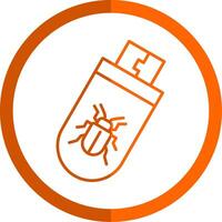 Boot Sector Line Orange Circle Icon vector